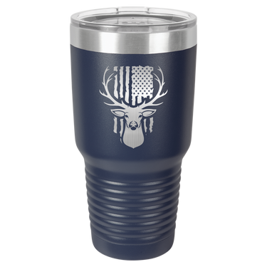 Deer With Flag Design Tumbler